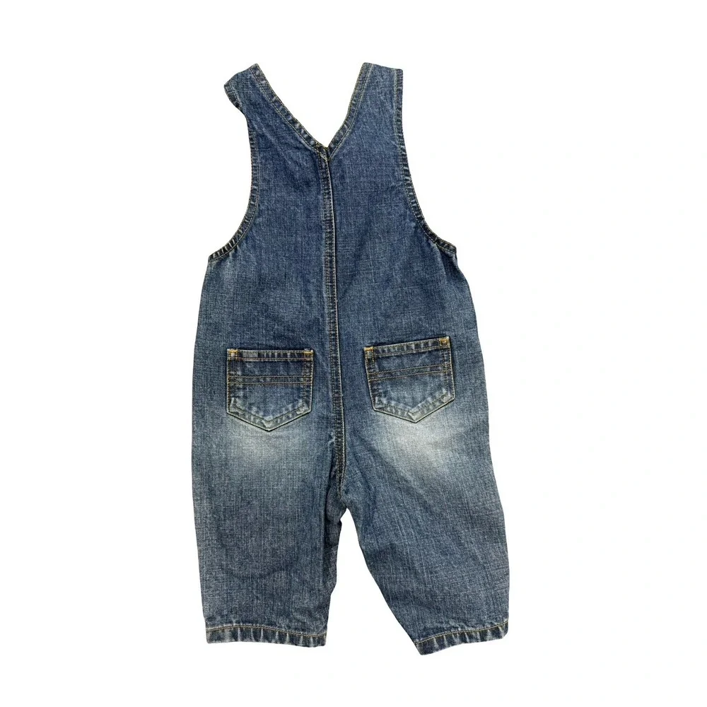 Vintage Old Navy Infant 6-12 months puppy logo y2k denim overalls jeans